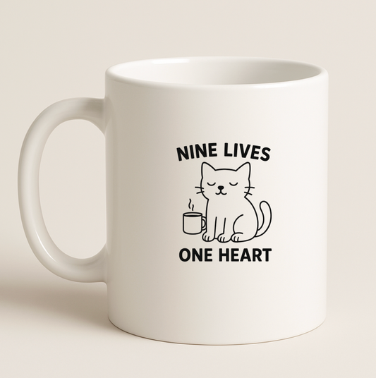 Nine Lives One Heart Coffee Mug